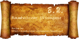 Baumholczer Ulisszesz névjegykártya